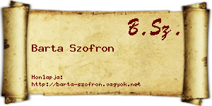 Barta Szofron névjegykártya